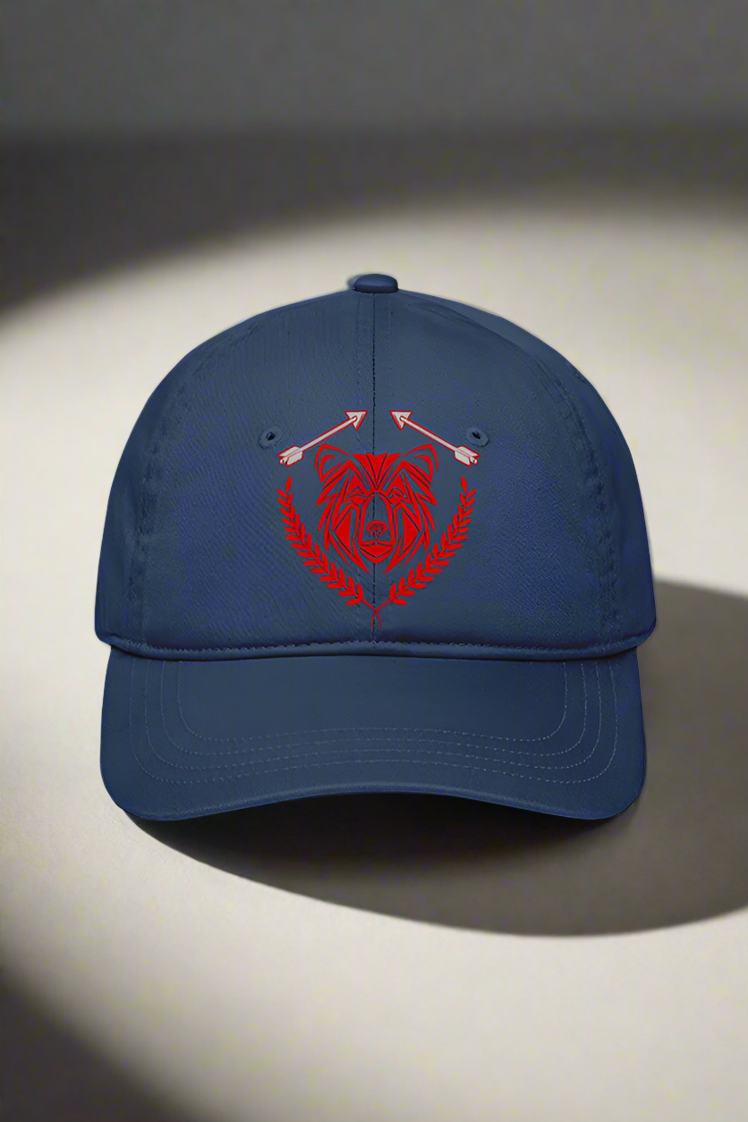EMBROIDERED TRIBAL BEAR BASEBALL CAP
