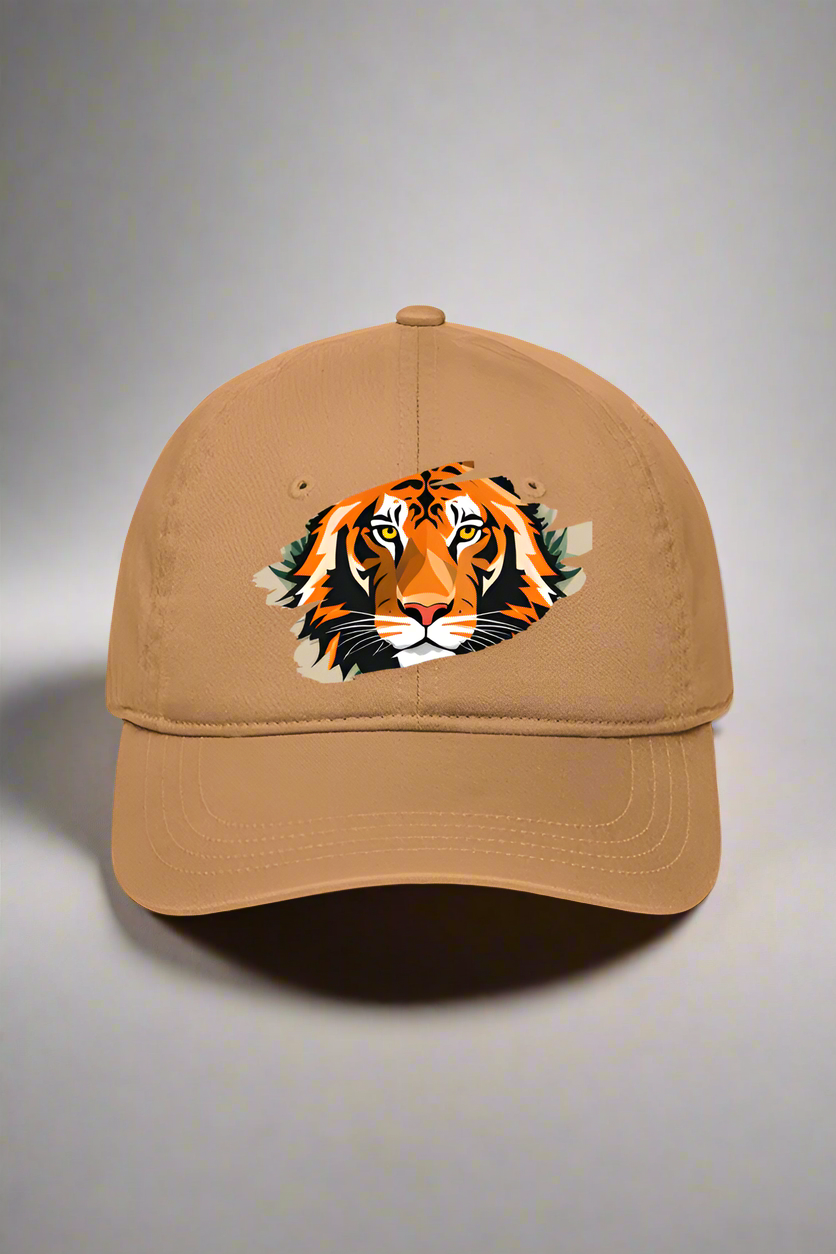 PRINTED TIGER GAZE BASEBALL CAP