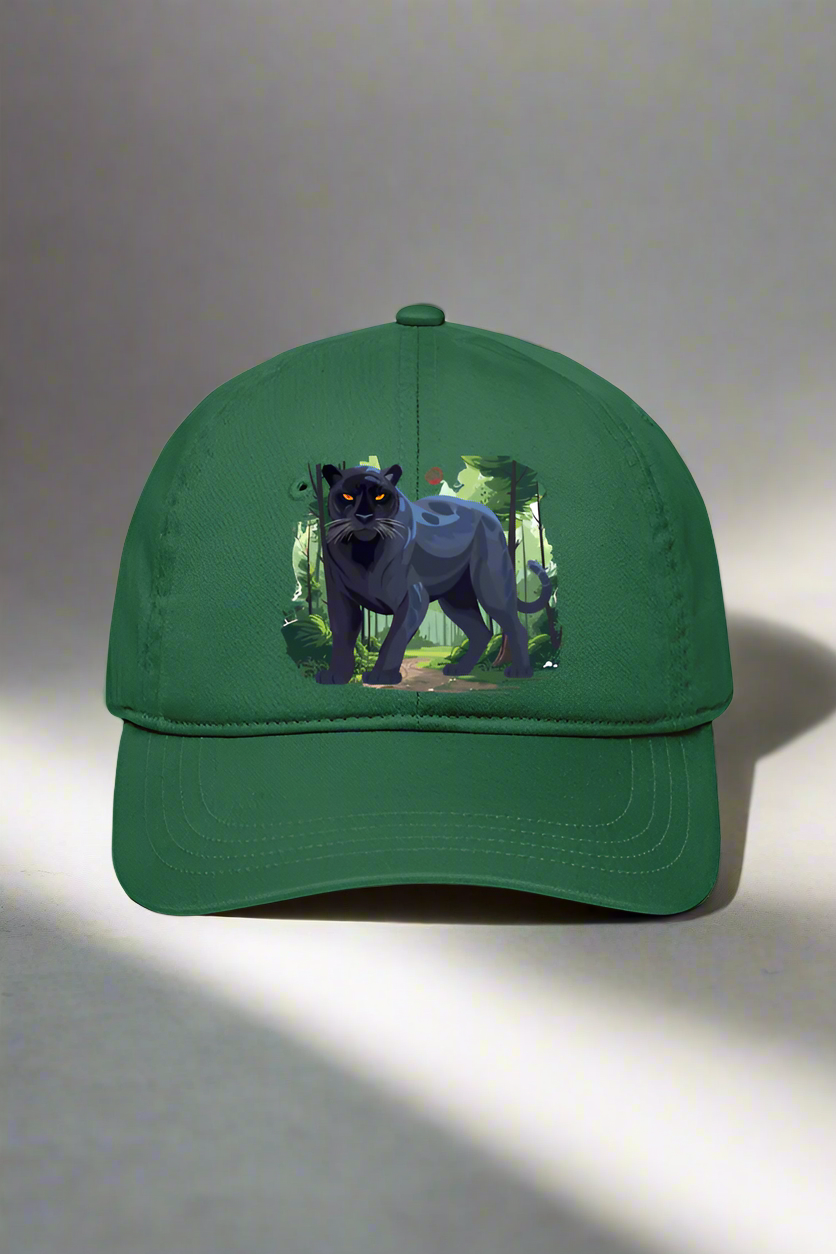 PRINTED PANTHER IN THE WILD BASEBALL CAP