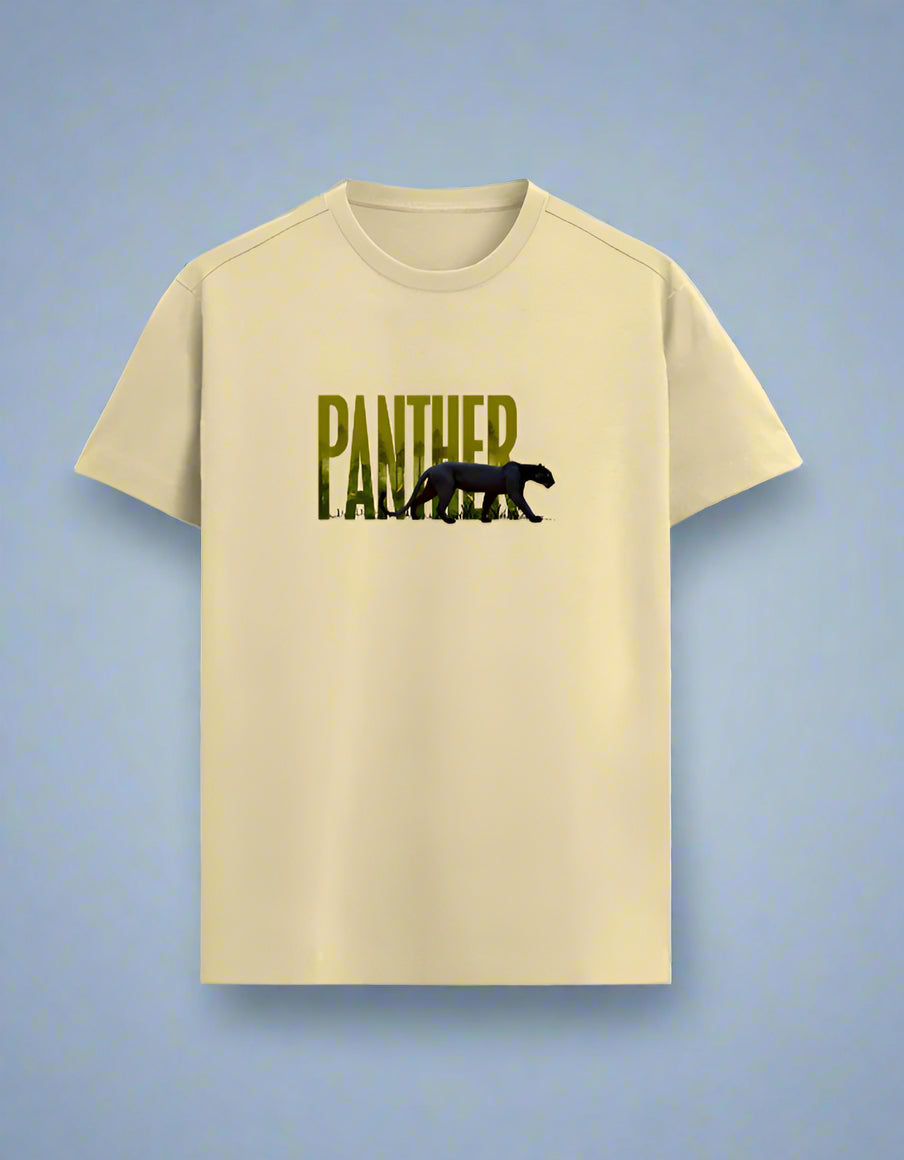 Beige Panther T-Shirt – Arvind Karthik Special Edition | Jungle-Inspired Wildlife Design