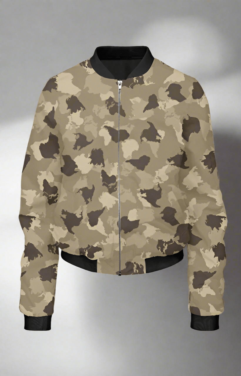 TuckTribeBROWN CAMOUFLAGEWomen’s Bomber Jacket