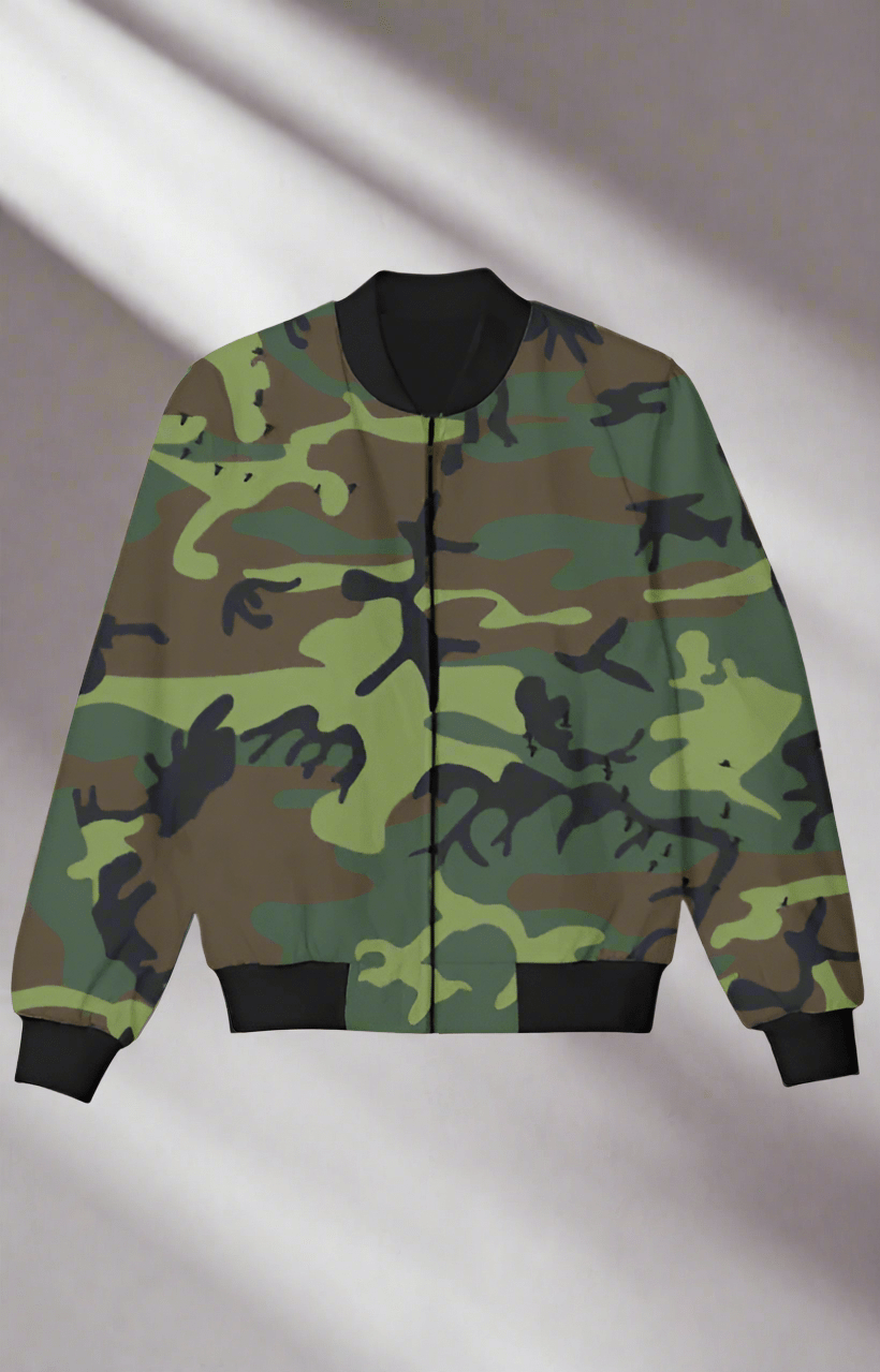 TuckTribeGreen Camouflaged Kids Bomber JacketKids Bomber Jacket