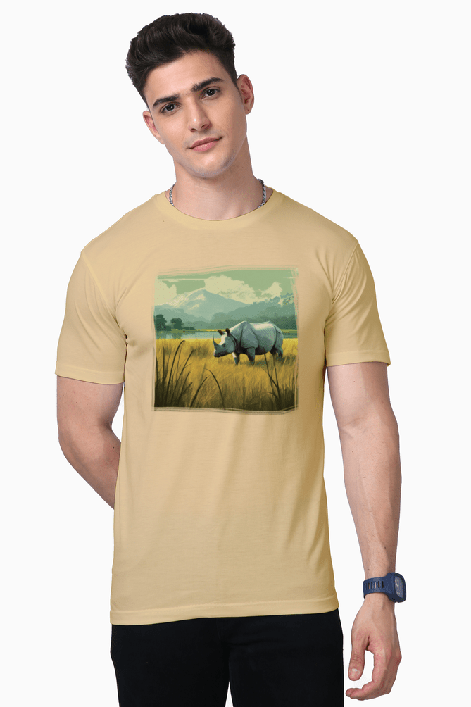 TuckTribeKaziranga's Gentle Giant: Indian Rhino T-ShirtPremium T-Shirt