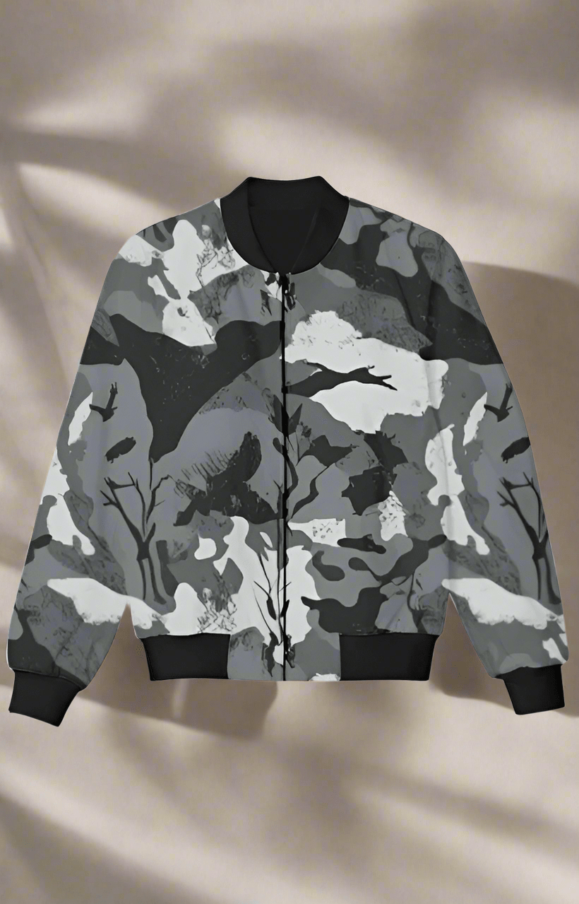 TuckTribeKids Bomber Jacket - Grey Camouflage DesignKids Bomber Jacket