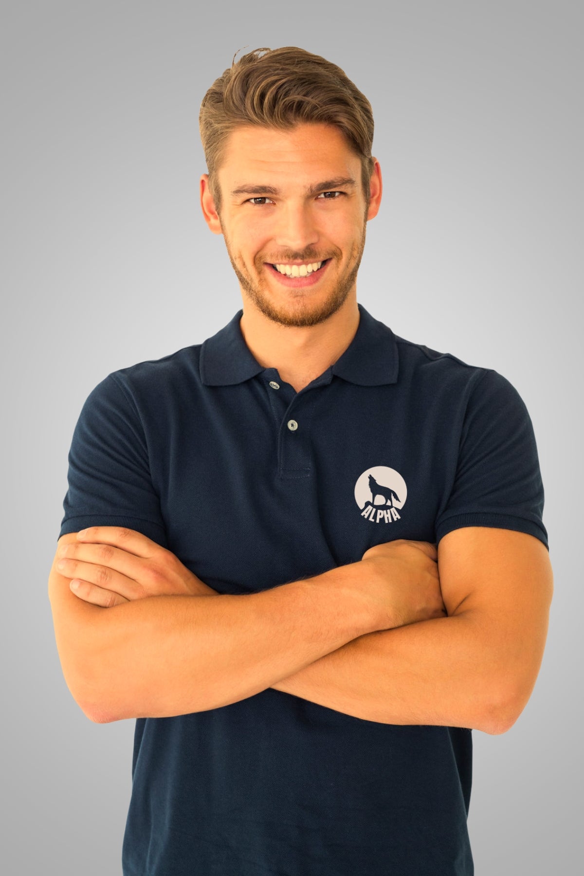 TuckTribeMen's Alpha Wolf Polo ShirtMens Polo T-Shirt