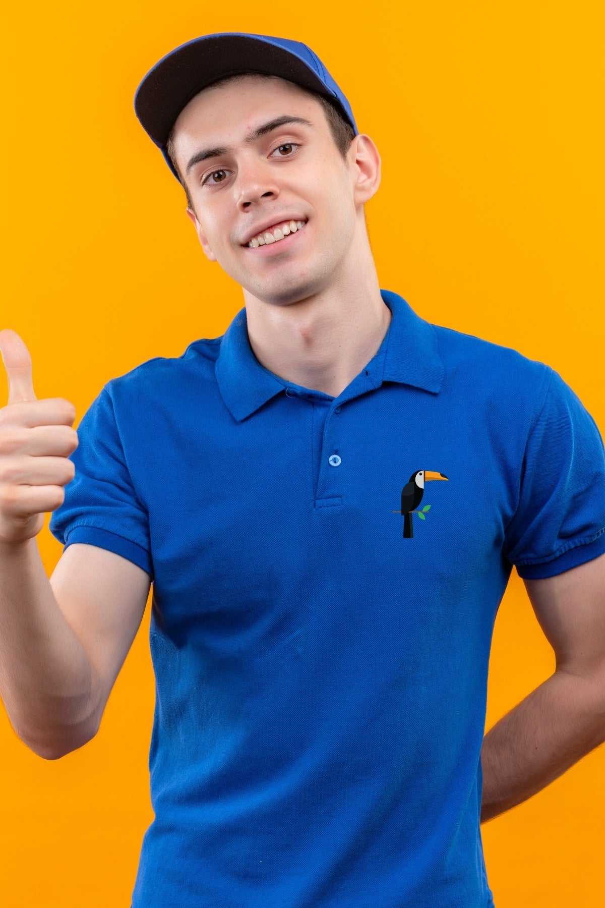 TuckTribeMen's Polo T-Shirt with Embroidered Toucan Bird Design – Soft Cotton, Vibrant & Stylish, Classic Comfortable FitMens Polo T-Shirt