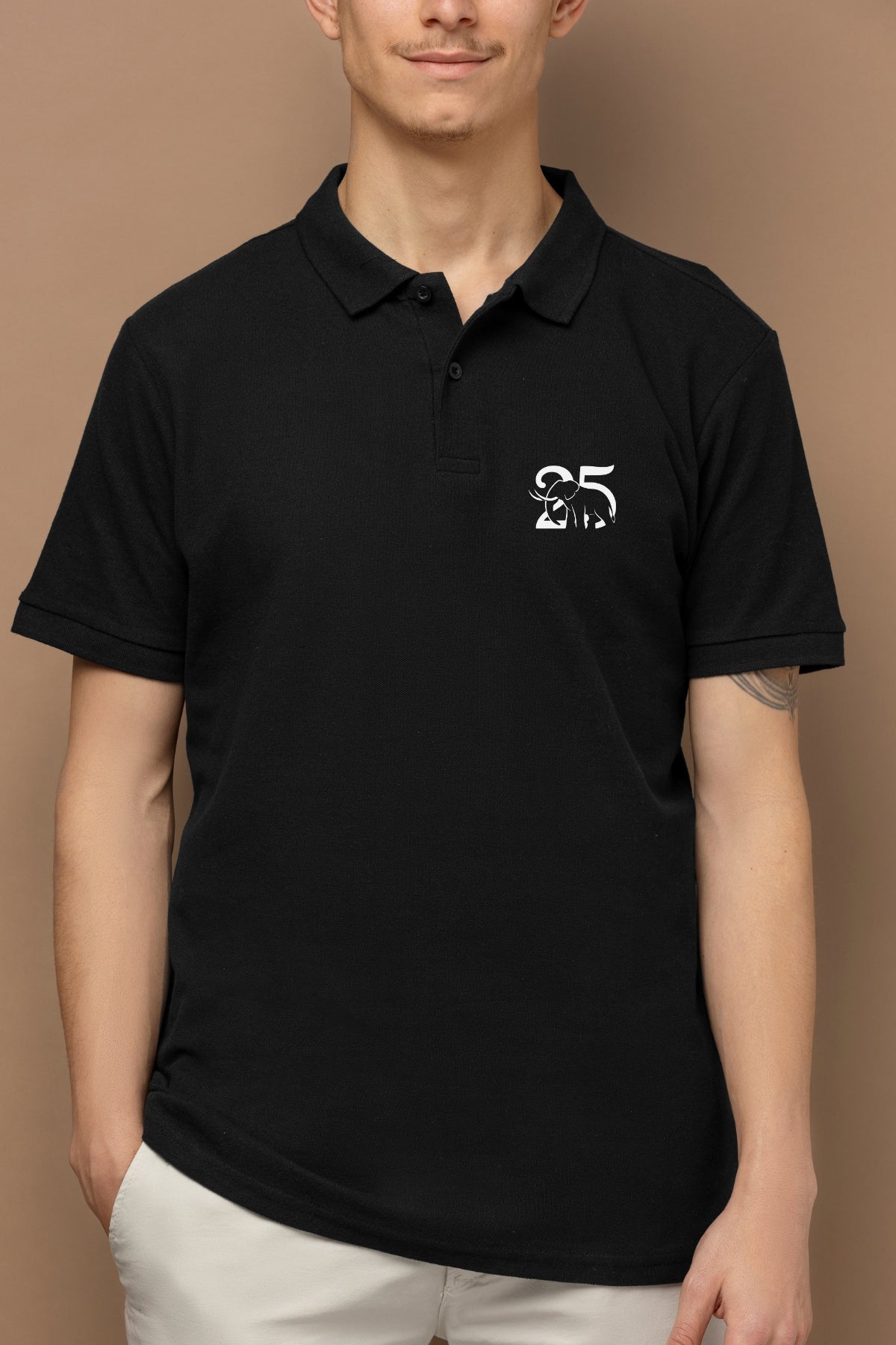 TuckTribePremium Embroidered Elephant Tusker PoloMens Polo T-Shirt