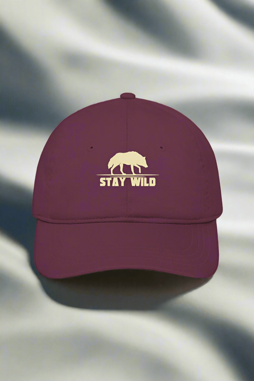 TuckTribeStay Wild Cap with Wolf Embroidery DesignBaseball Cap
