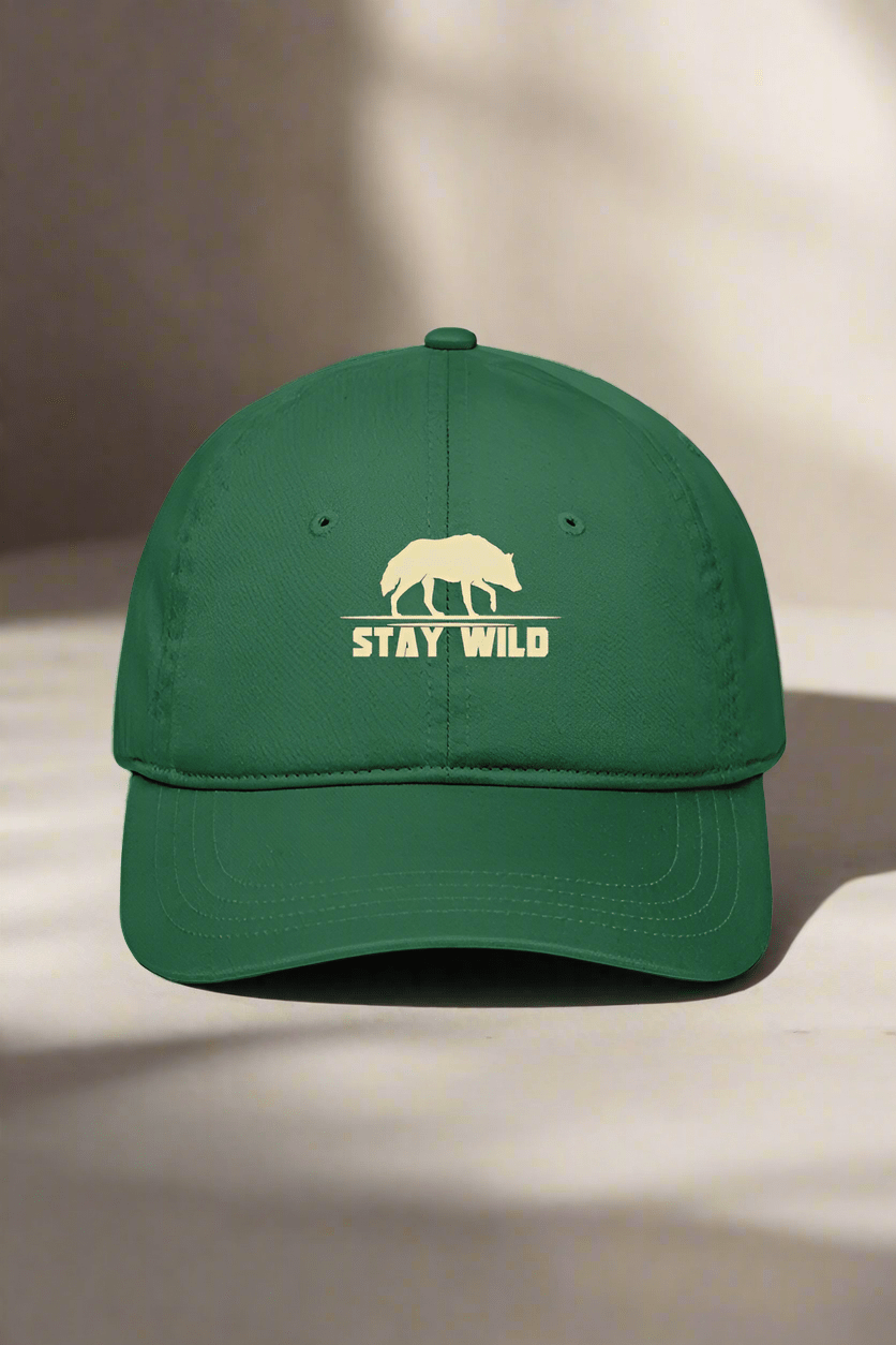 TuckTribeStay Wild Cap with Wolf Embroidery DesignBaseball Cap