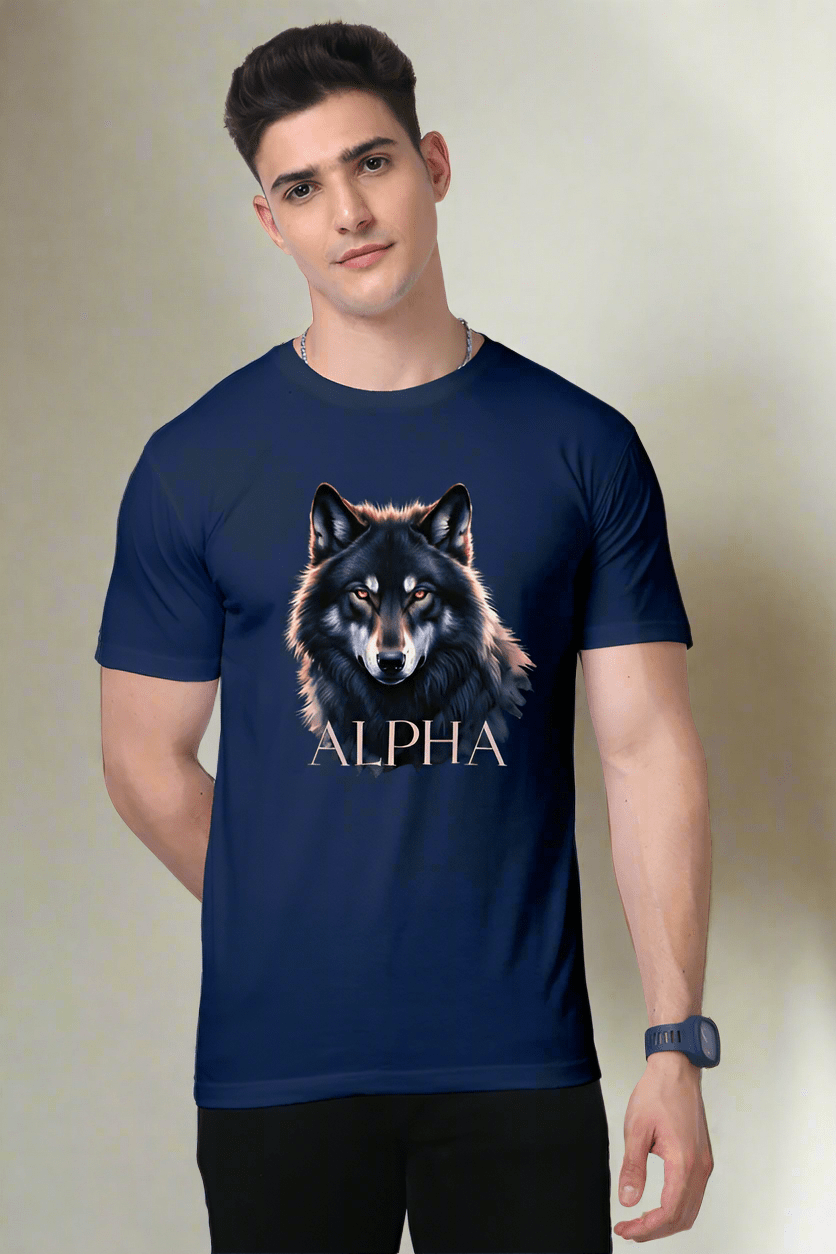 TuckTribeTuckTribe Alpha Wolf Gaze T-Shirt - Bold Alpha Design for Dominant StylePremium T-Shirt