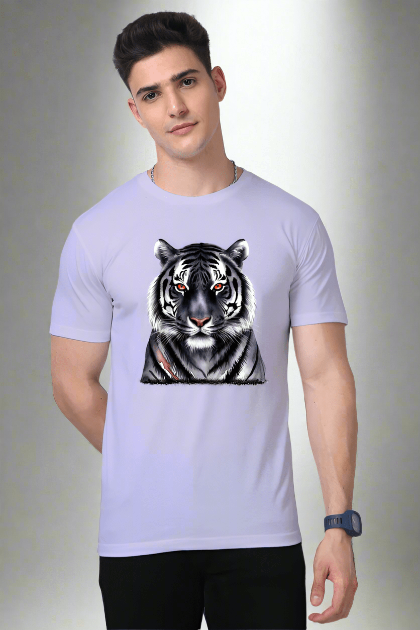 TuckTribeTuckTribe Tiger Gaze T-Shirt - Premium Cotton Tee with Fierce Tiger Print for Bold StylePremium T-Shirt