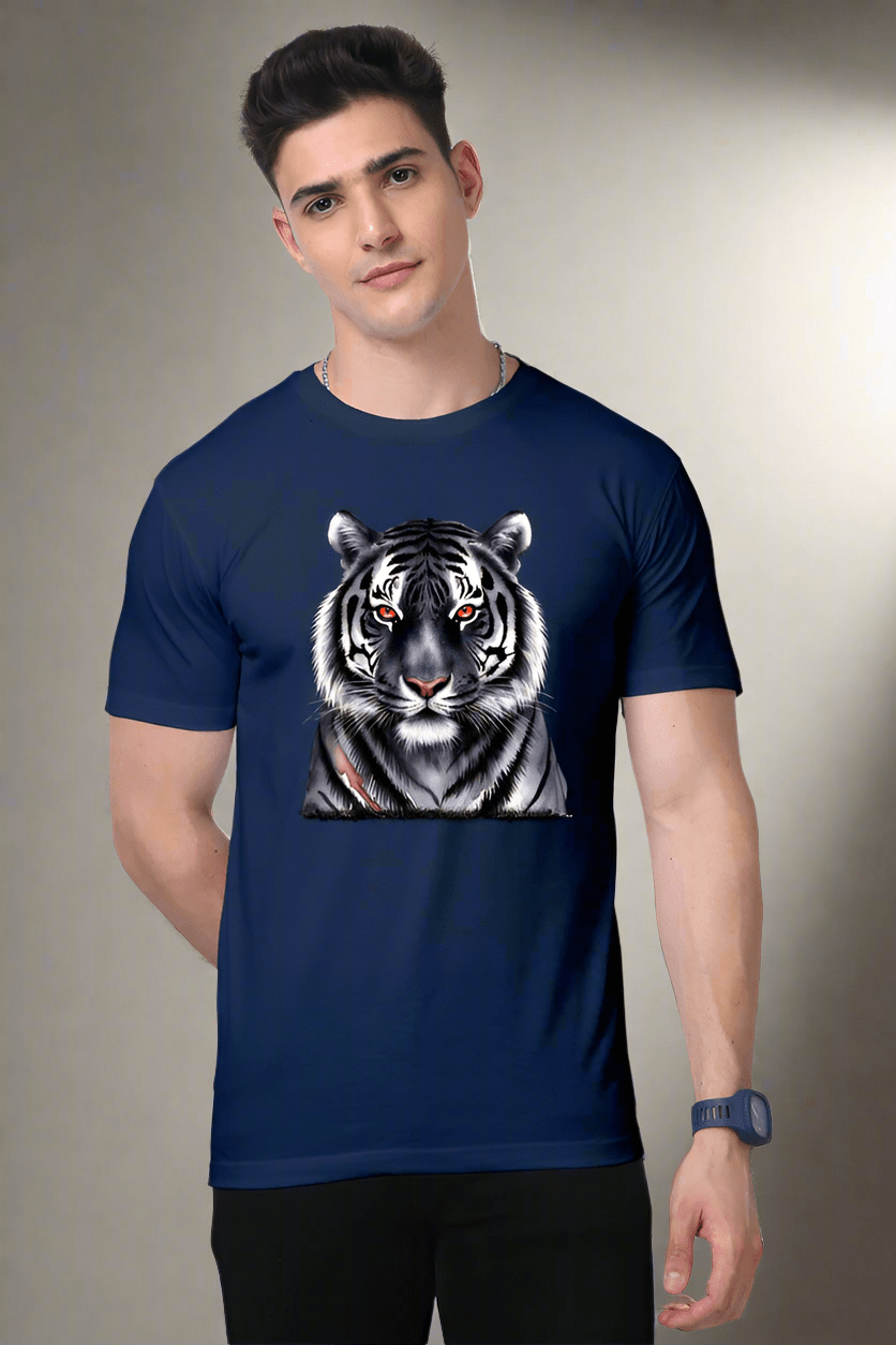 TuckTribeTuckTribe Tiger Gaze T-Shirt - Premium Cotton Tee with Fierce Tiger Print for Bold StylePremium T-Shirt