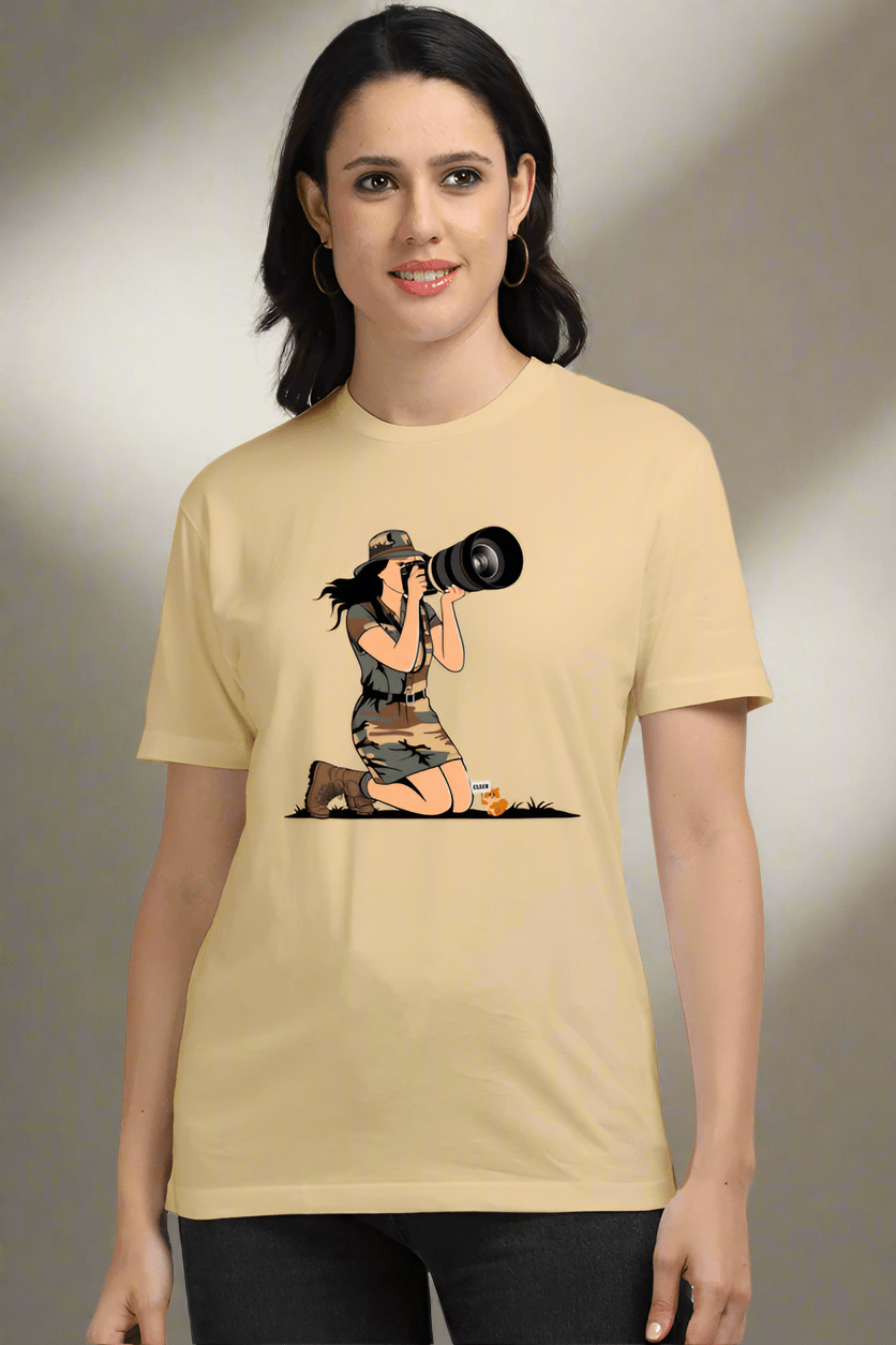 TuckTribeWomen’s Photographer T-Shirt - Stylish Graphic Tee for Women by TuckTribe | Artistic & Trendy FashionSUPIMA