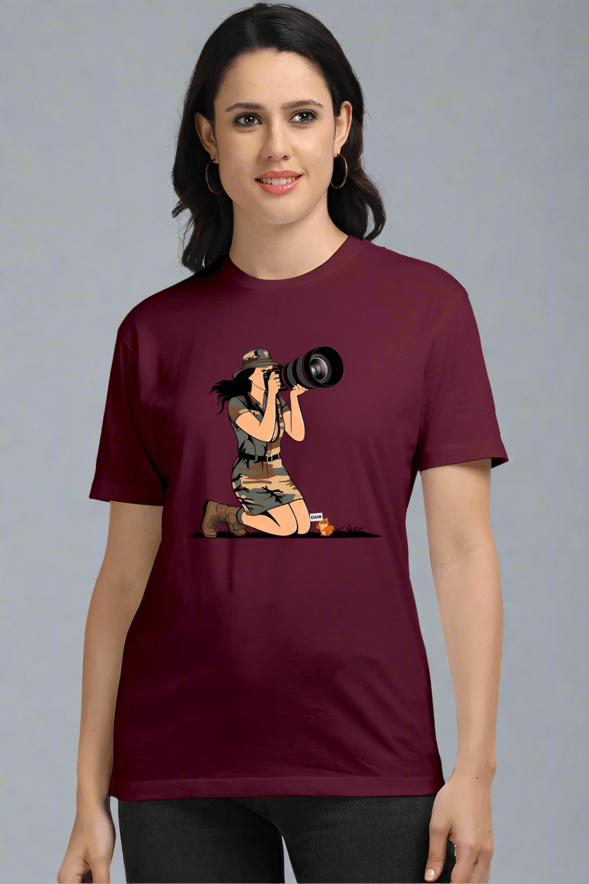 TuckTribeWomen’s Photographer T-Shirt - Stylish Graphic Tee for Women by TuckTribe | Artistic & Trendy FashionSUPIMA