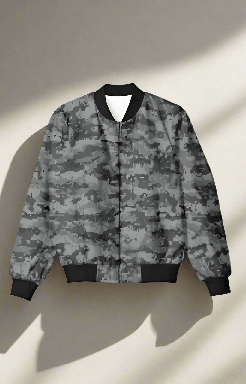 TuckTribeGREY PATTERN BOMBER JACKETAOP Bomber Jacket