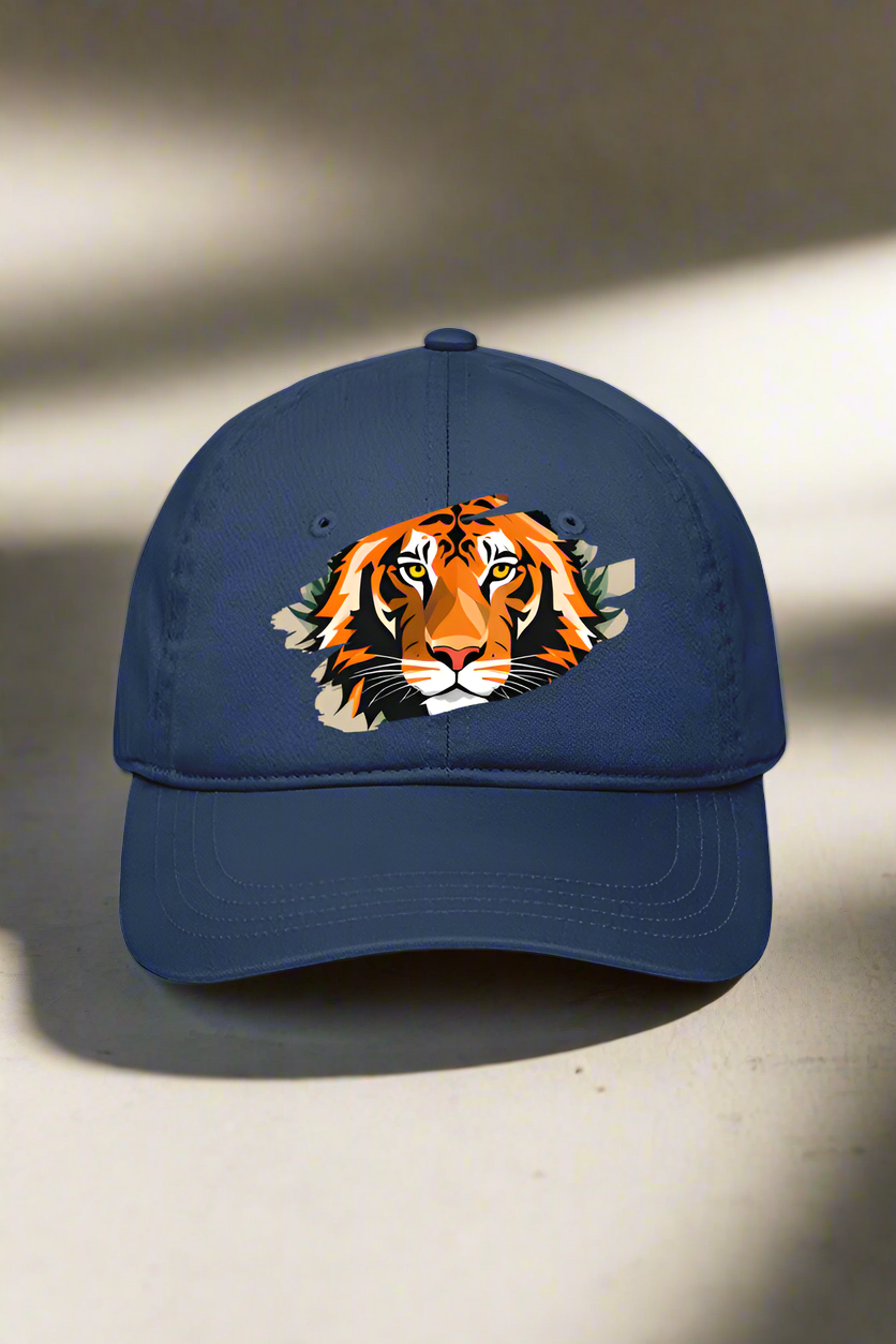 PRINTED TIGER GAZE BASEBALL CAP