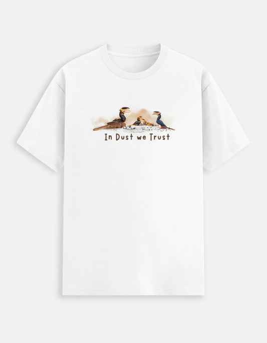 Hornbill artwork White T-shirt – Arvind Ramamurthy Wildlife Collection