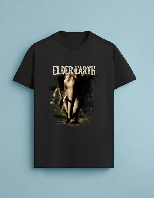 Tusker Elephant T-Shirt in Black – Arvind Karthik Edition | Elders of Earth
