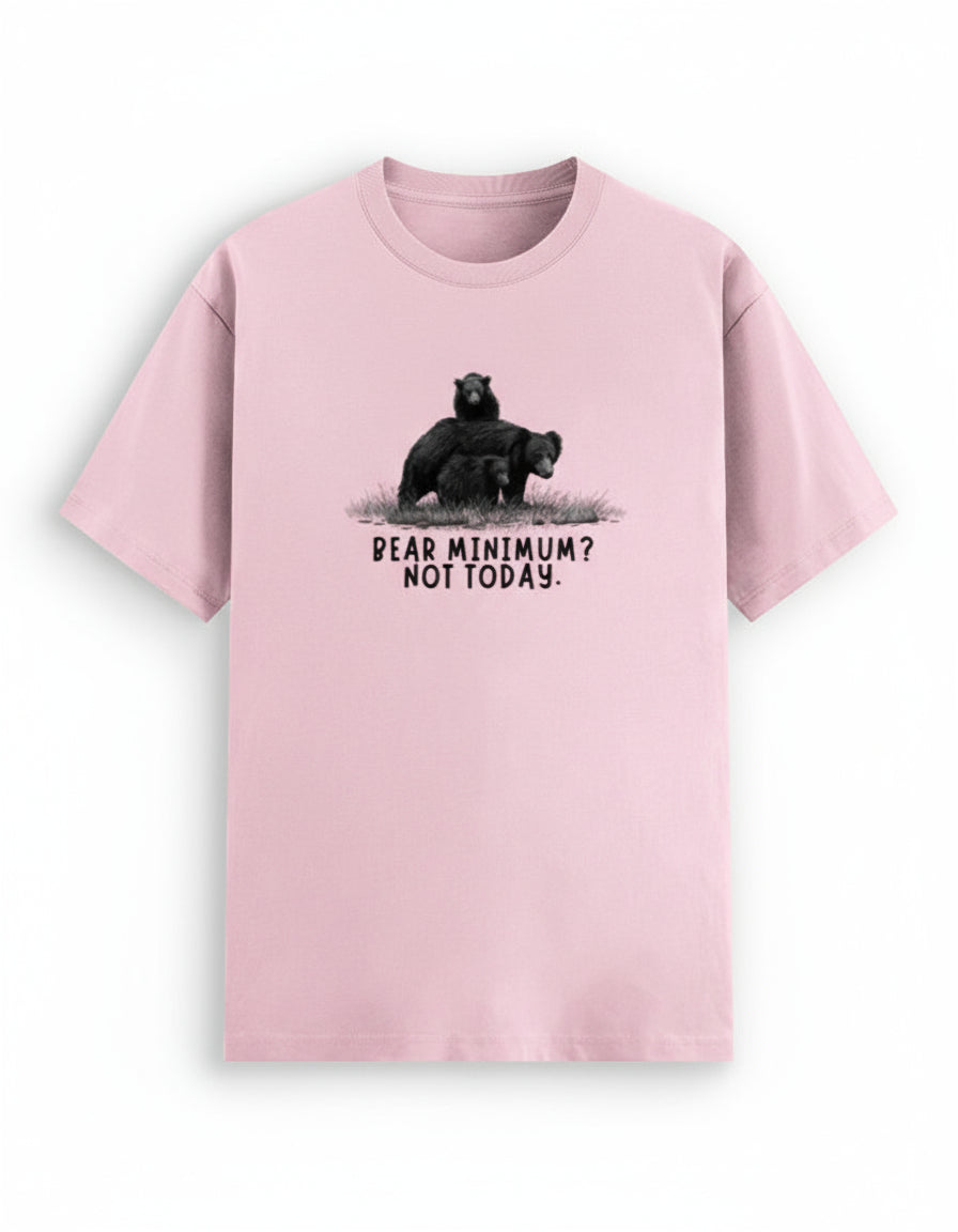 Mother and cubs Sloth Bear pink T-shirt – Arvind Ramamurthy Collection