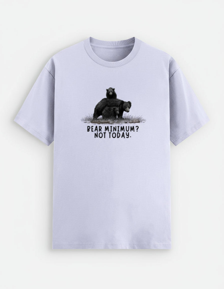 Mother and cubs Sloth Bear Lavender T-shirt – Arvind Ramamurthy Collection