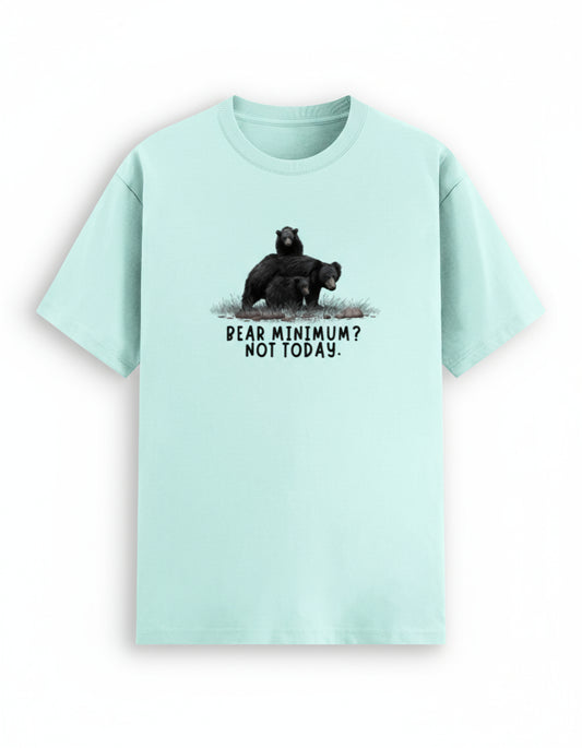 Mother and cubs Sloth Bear Mint T-shirt – Arvind Ramamurthy Collection