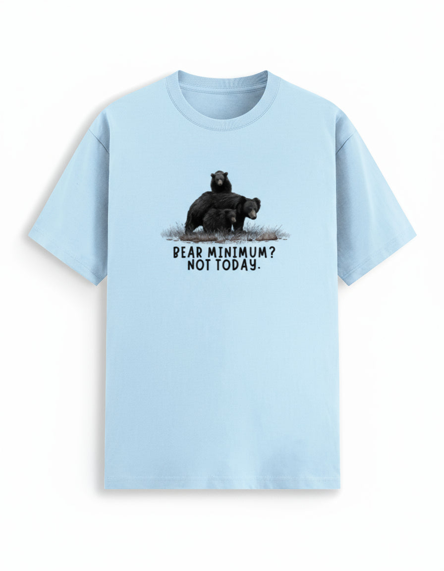 Mother and cubs Sloth Bear Mint color T-shirt – Arvind Ramamurthy Collection