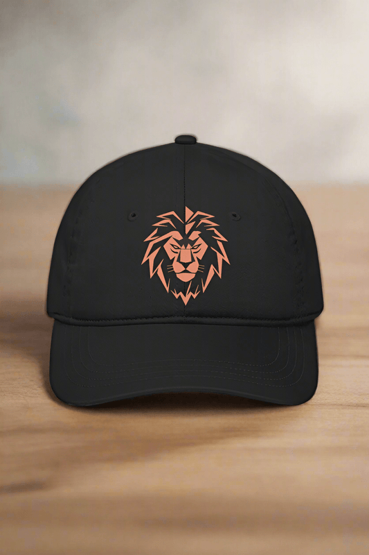 TuckTribeBlack Tribal Lion Embroidered CapBaseball Cap