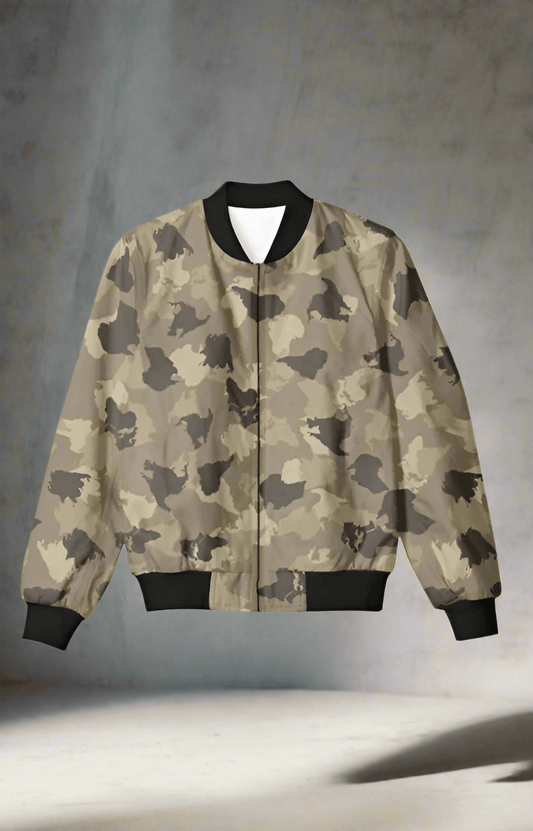 TuckTribeBROWN CAMOUFLAGE BOMBER JACKETAOP Bomber Jacket