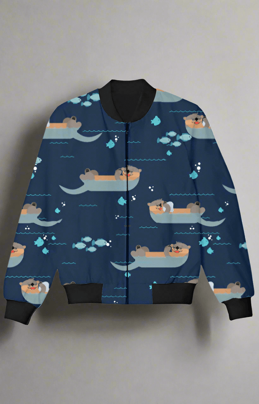 TuckTribeCute Otter Print Kids Bomber JacketKids Bomber Jacket