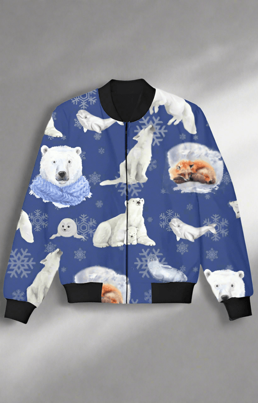 TuckTribeKids Bomber Jacket with Arctic Life PrintKids Bomber Jacket