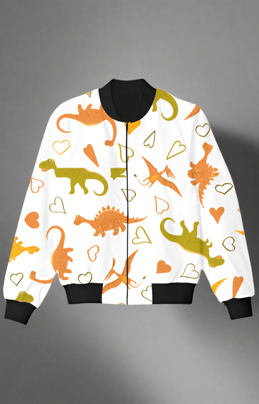 TuckTribeKids Bomber Jacket with Dino PrintsKids Bomber Jacket