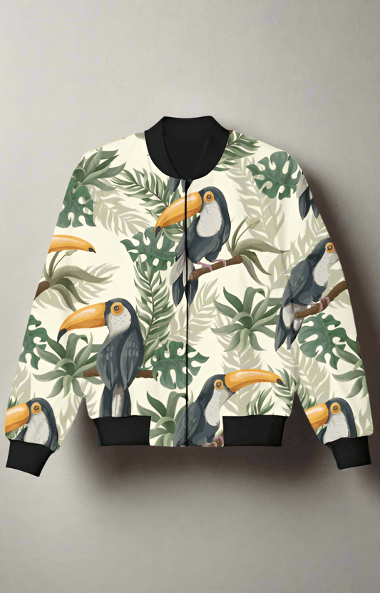 TuckTribeKids Bomber Jacket with Toucan Bird PrintsKids Bomber Jacket