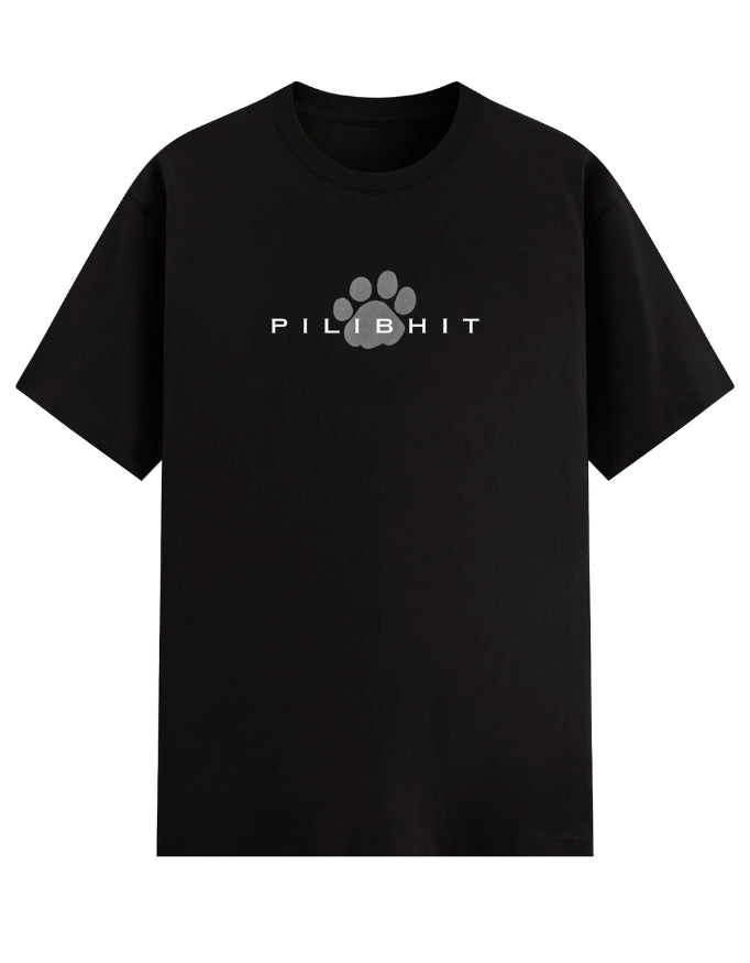 Pilibhit typography with tiger paw print – wildlife front design by Tucktribe