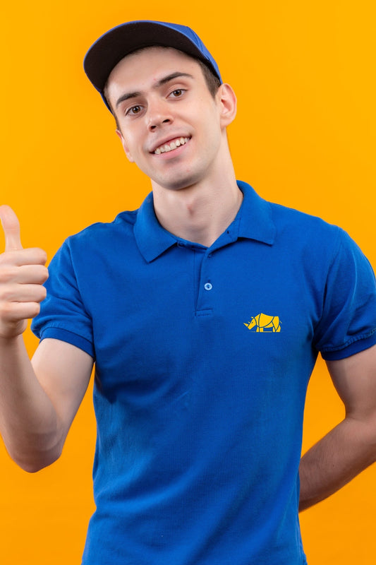 TuckTribePremium Embroidered Rhinoceros PoloMens Polo T-Shirt