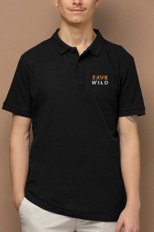 TuckTribePremium Embroidered "SAVE WILD" PoloMens Polo T-Shirt