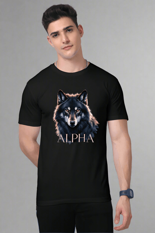 TuckTribeTuckTribe Alpha Wolf Gaze T-Shirt - Bold Alpha Design for Dominant StylePremium T-Shirt
