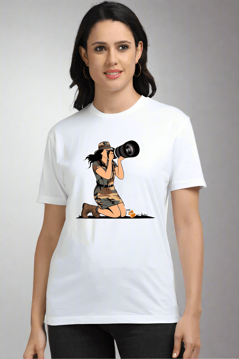 TuckTribeWomen’s Photographer T-Shirt - Stylish Graphic Tee for Women by TuckTribe | Artistic & Trendy FashionSUPIMA
