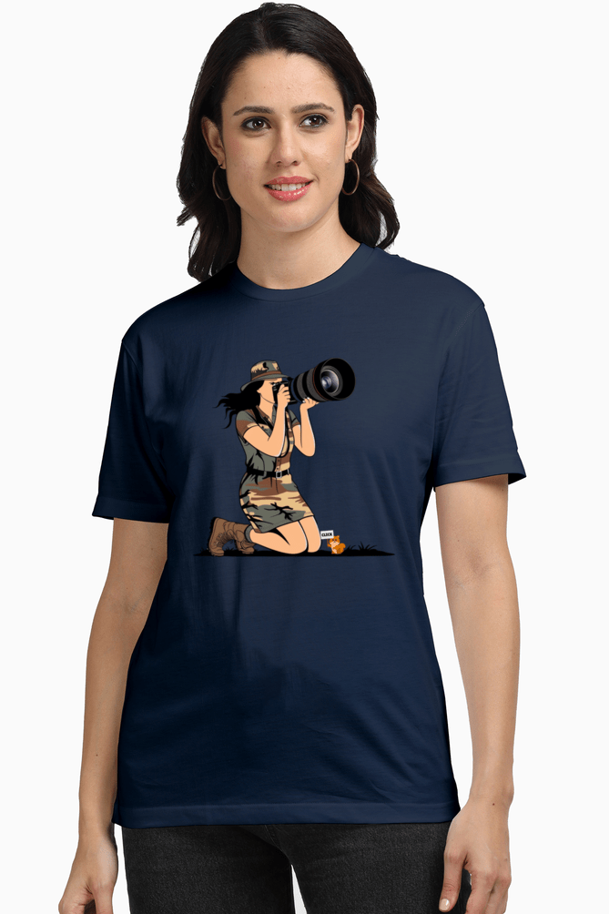 TuckTribeWomen’s Photographer T-Shirt - Stylish Graphic Tee for Women by TuckTribe | Artistic & Trendy FashionSUPIMA